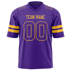Custom Purple Gold Solid Colour Football Jersey