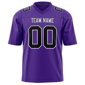 Custom Purple Black Solid Colour Football Jersey