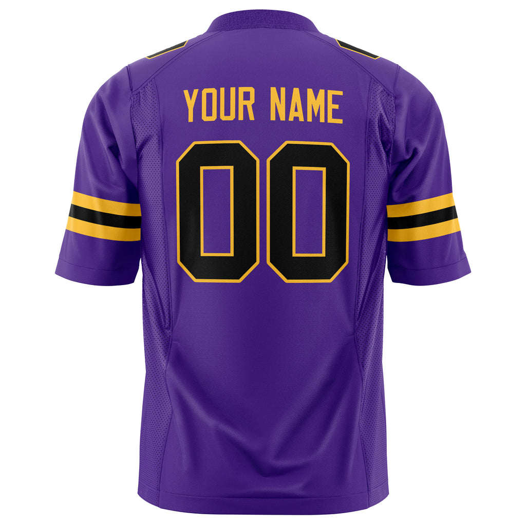 Custom Purple Black Solid Colour Football Jersey