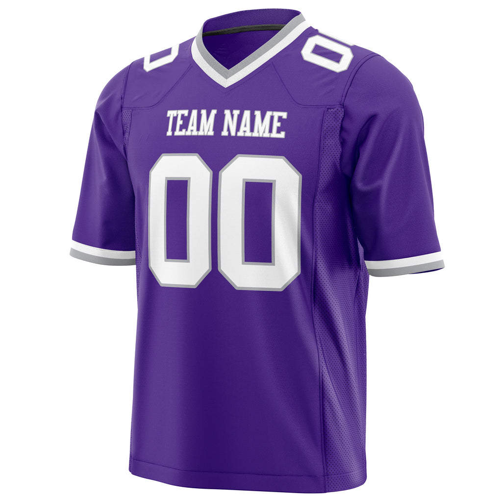Custom Purple White Solid Colour Football Jersey