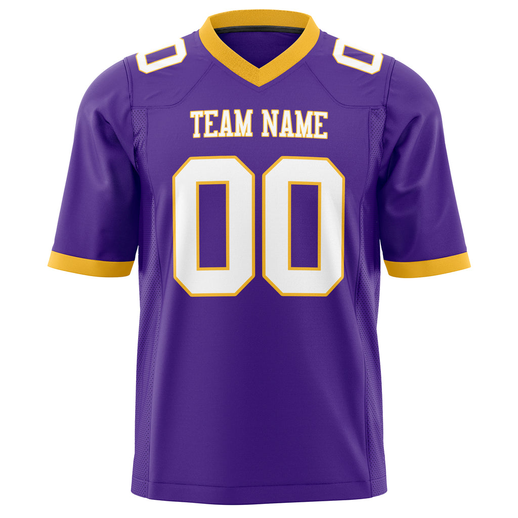 Custom Purple White Solid Colour Football Jersey