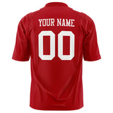 Custom Red White Solid Colour Football Jersey