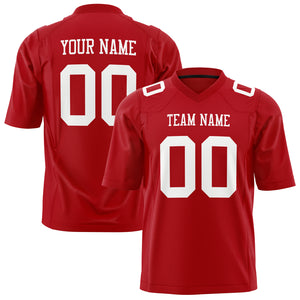 Custom Red White Solid Colour Football Jersey FT01240725RE447