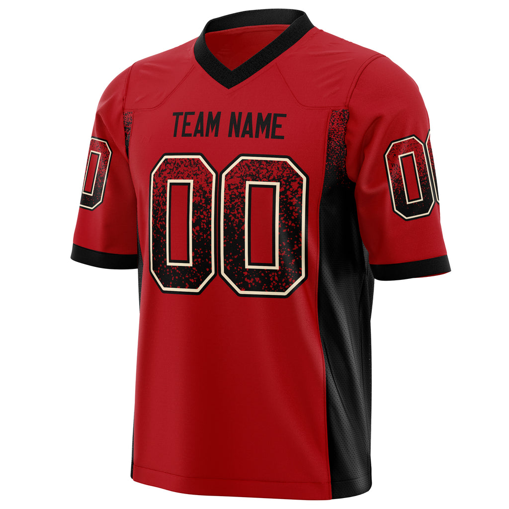 Custom Red Black Solid Colour Football Jersey