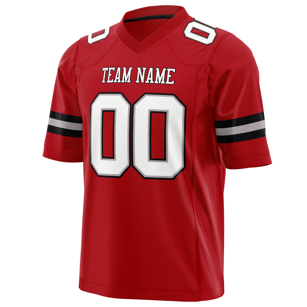 Custom Red White Solid Colour Football Jersey