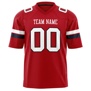 Custom Red White Solid Colour Football Jersey