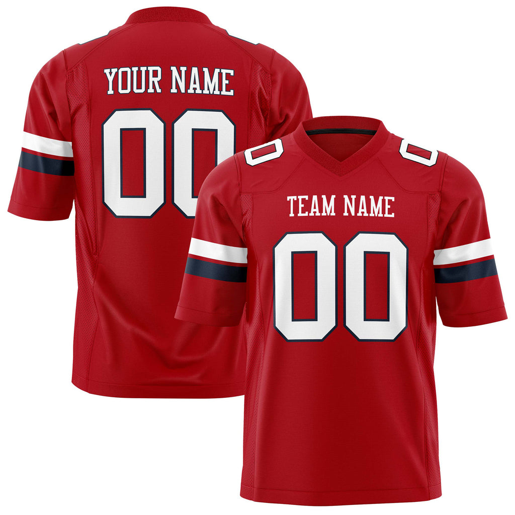 Custom Red White Solid Colour Football Jersey FT01240725RE450