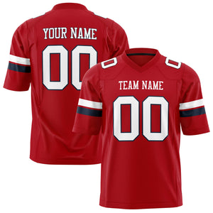 Custom Red White Solid Colour Football Jersey FT01240725RE450