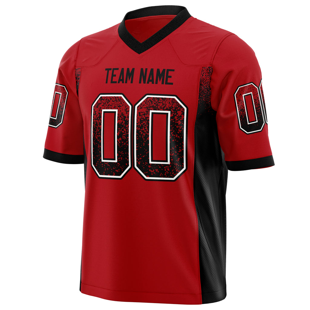 Custom Red Black Solid Colour Football Jersey