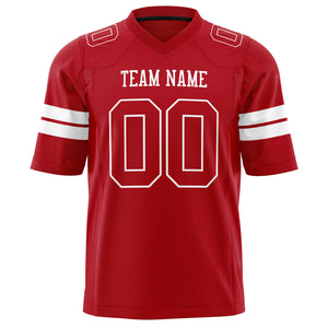 Custom Red White Solid Colour Football Jersey