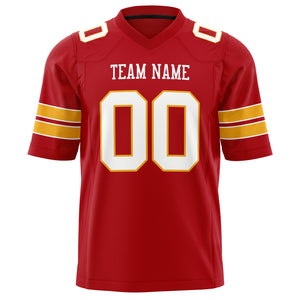 Custom Red White Solid Colour Football Jersey