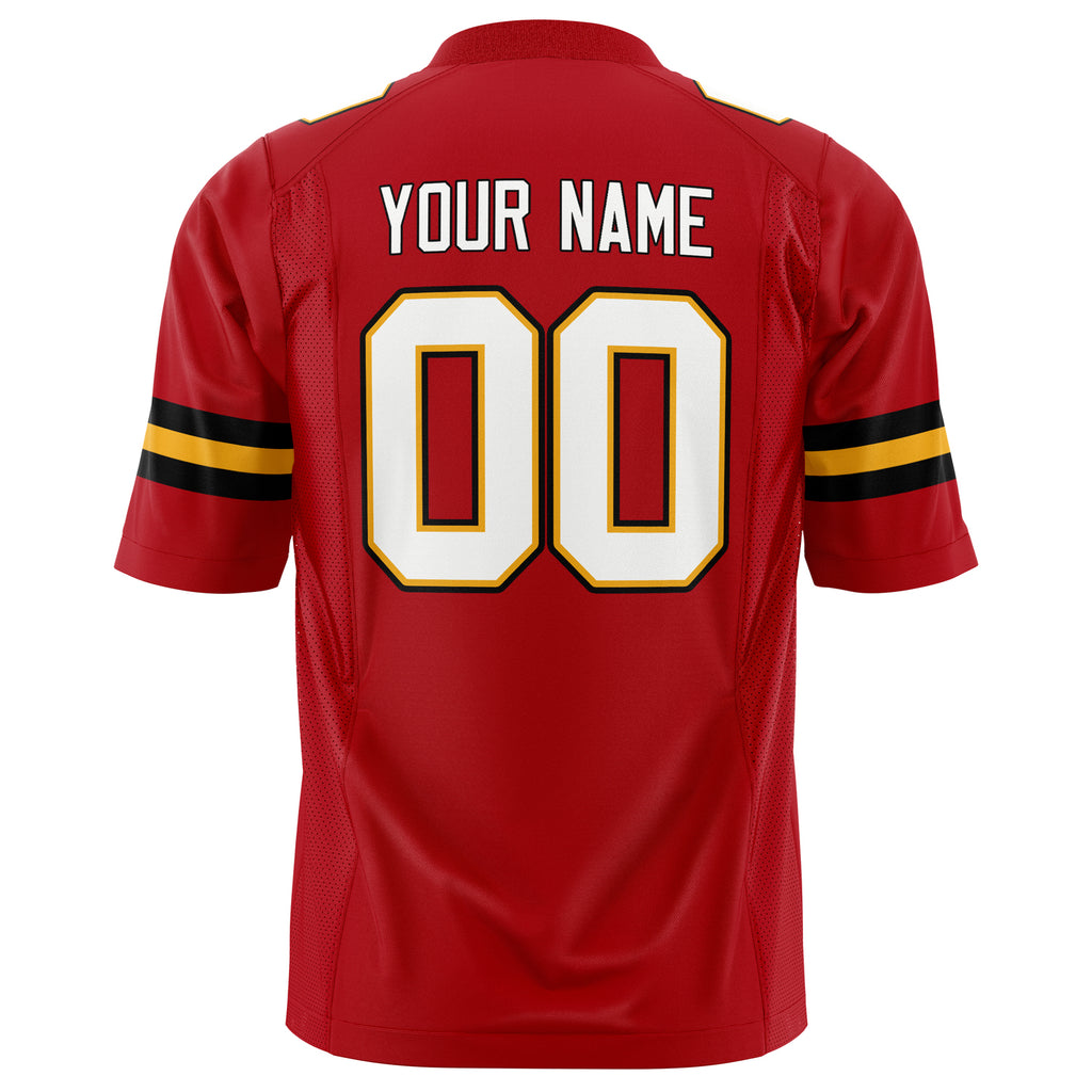 Custom Red White Solid Colour Football Jersey