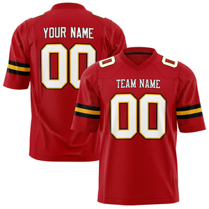 Custom Red White Solid Colour Football Jersey FT01240725RE454