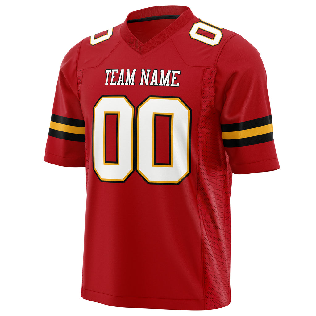 Custom Red White Solid Colour Football Jersey