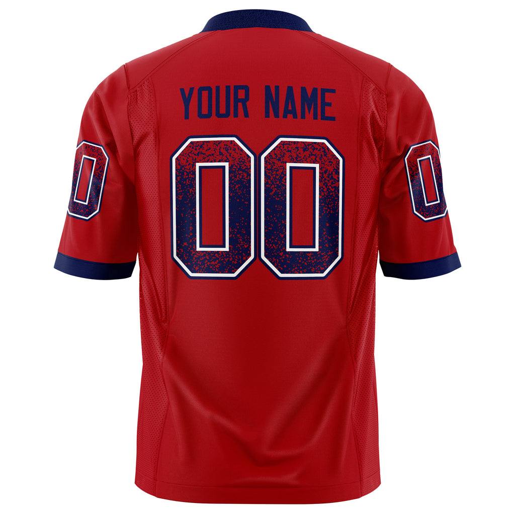 Custom Red Navy Solid Colour Football Jersey