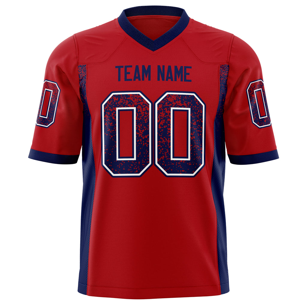 Custom Red Navy Solid Colour Football Jersey