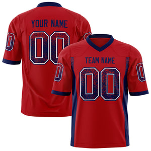 Custom Red Navy Solid Colour Football Jersey FT01240725RE455