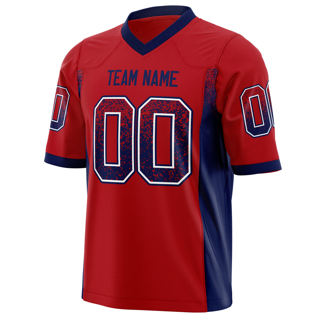 Custom Red Navy Solid Colour Football Jersey