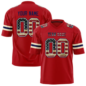 Custom Red Cream Solid Colour Football Jersey FT01240725RE456