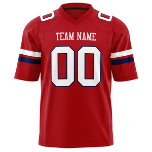 Custom Red White Solid Colour Football Jersey