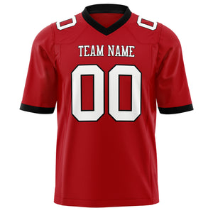 Custom Red White Solid Colour Football Jersey