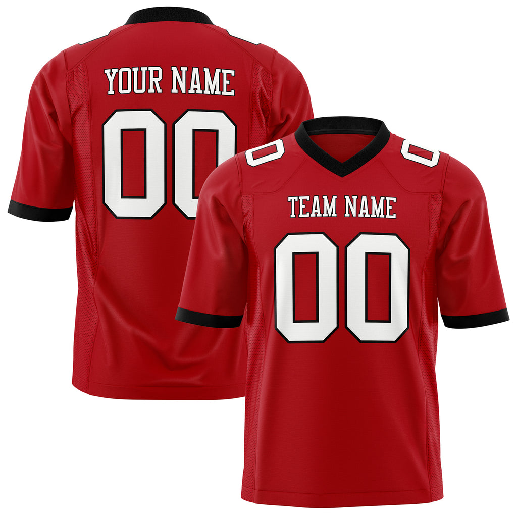 Custom Red White Solid Colour Football Jersey FT01240725RE458
