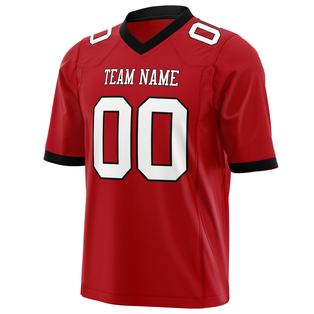 Custom Red White Solid Colour Football Jersey