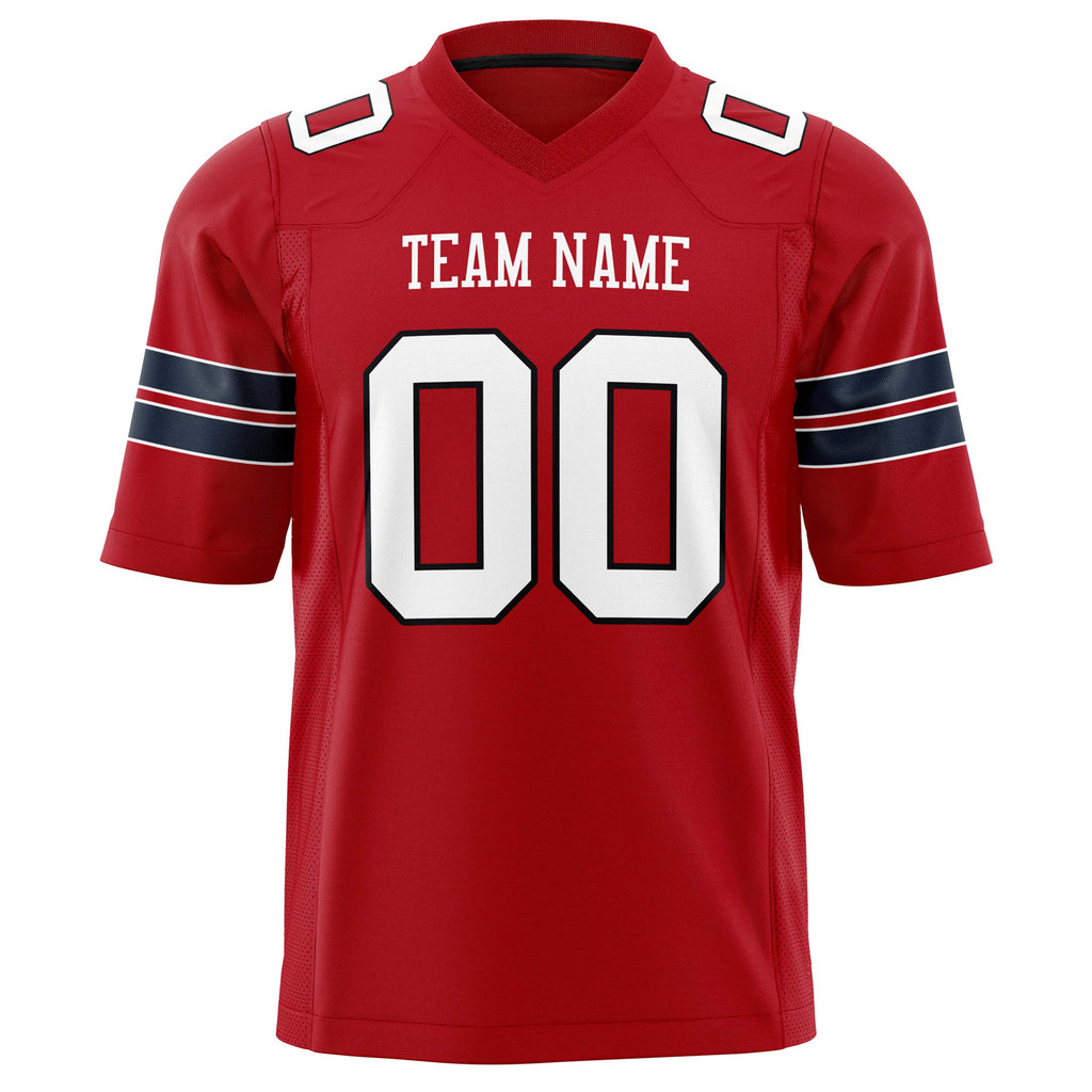 Custom Red White Solid Colour Football Jersey