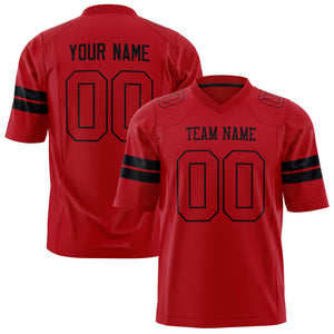 Custom Red Black Solid Colour Football Jersey FT01240725RE460