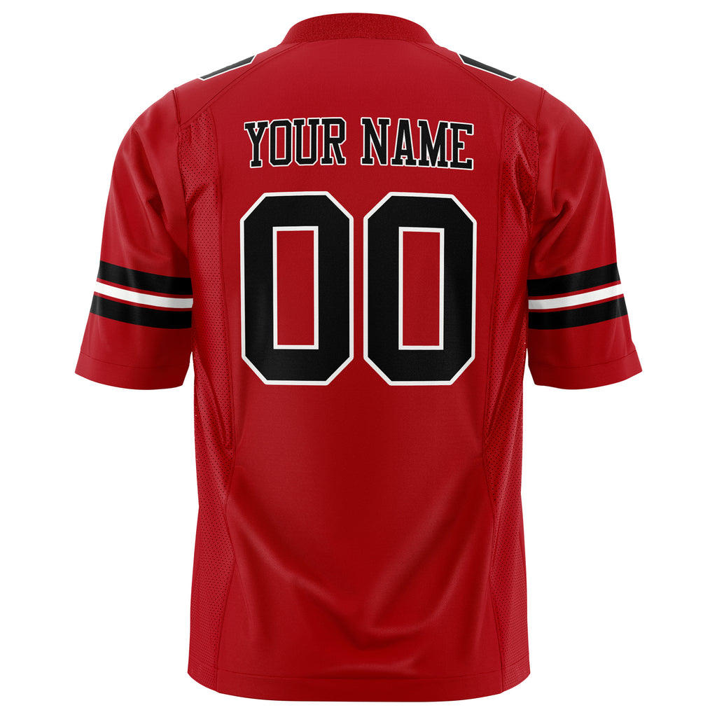 Custom Red Black Solid Colour Football Jersey
