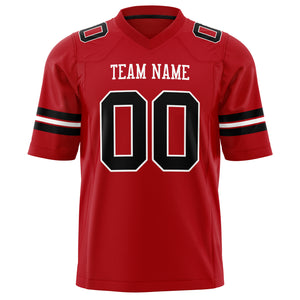 Custom Red Black Solid Colour Football Jersey
