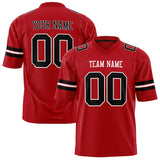 Custom Red Black Solid Colour Football Jersey