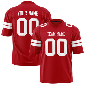 Custom Red White Solid Colour Football Jersey FT01240725RE464