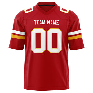 Custom Red White Solid Colour Football Jersey