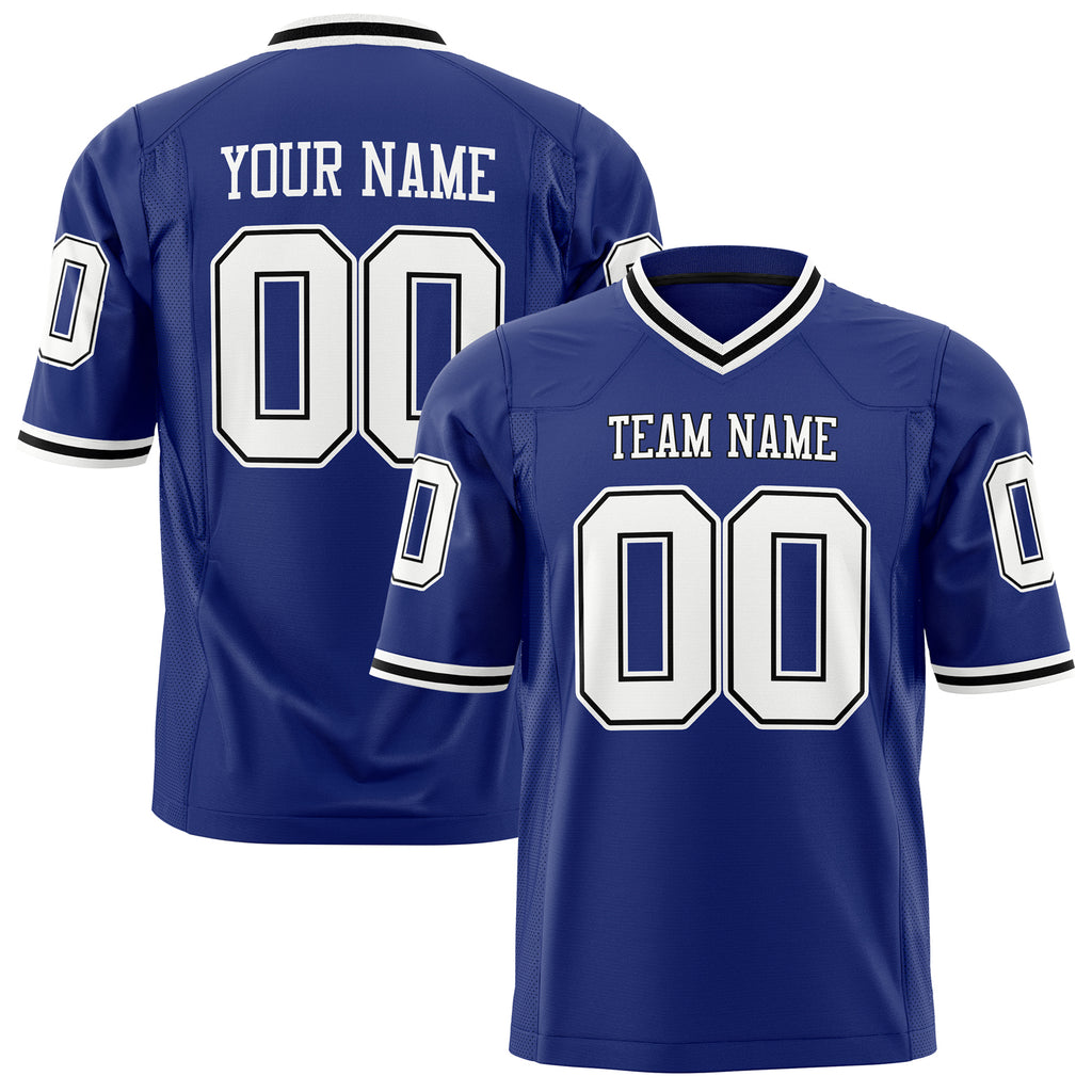 Custom Royal White Solid Colour Football Jersey FT01240725RO468