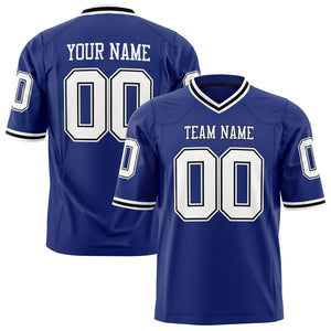 Custom Royal White Solid Colour Football Jersey FT01240725RO468