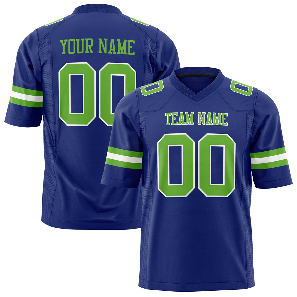 Custom Royal Kelly Green Solid Colour Football Jersey FT01240725RO470