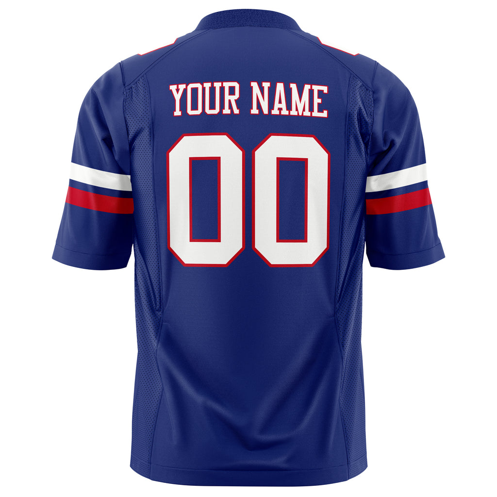 Custom Royal White Solid Colour Football Jersey