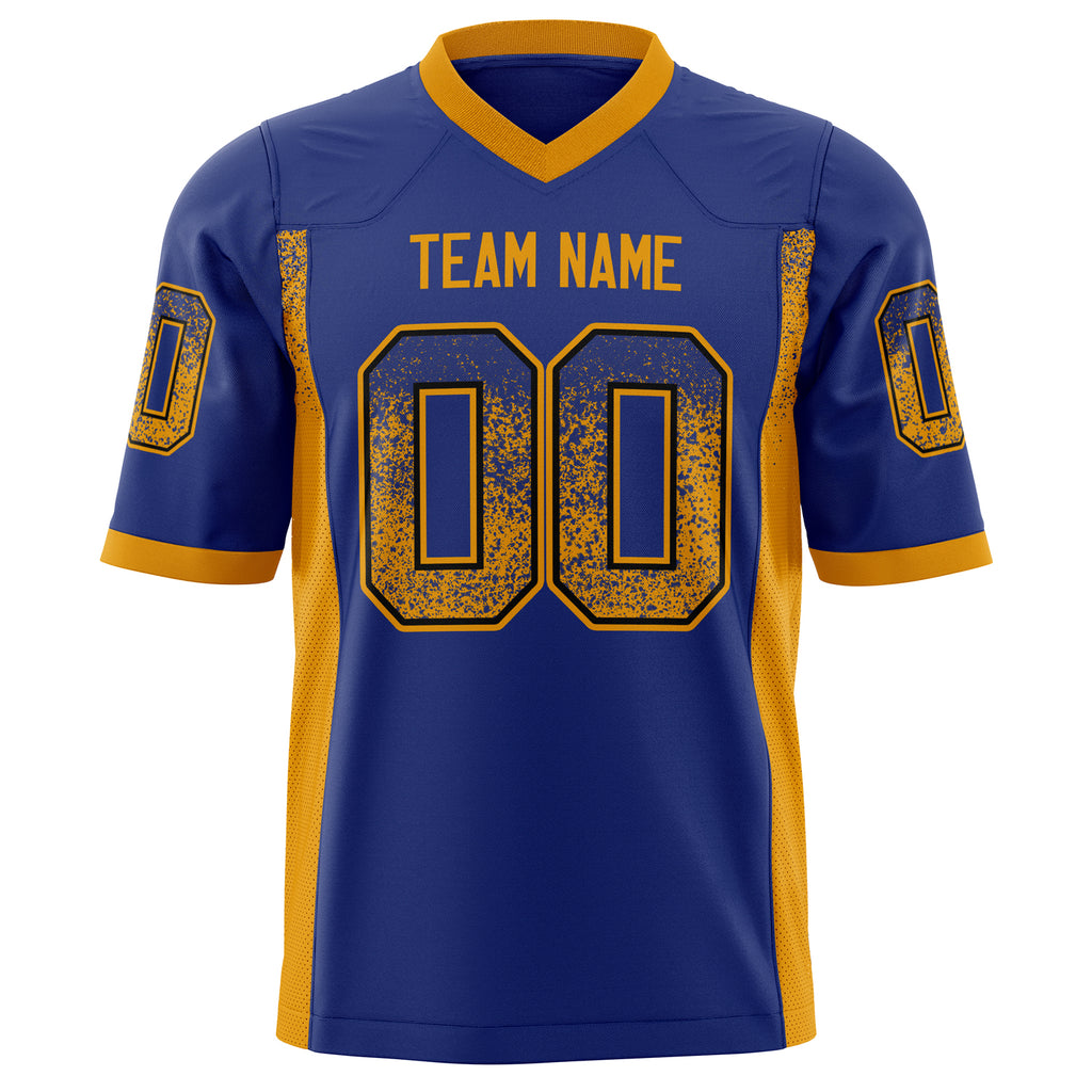 Custom Royal Gold Solid Colour Football Jersey