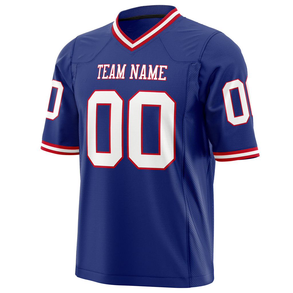 Custom Royal White Solid Colour Football Jersey