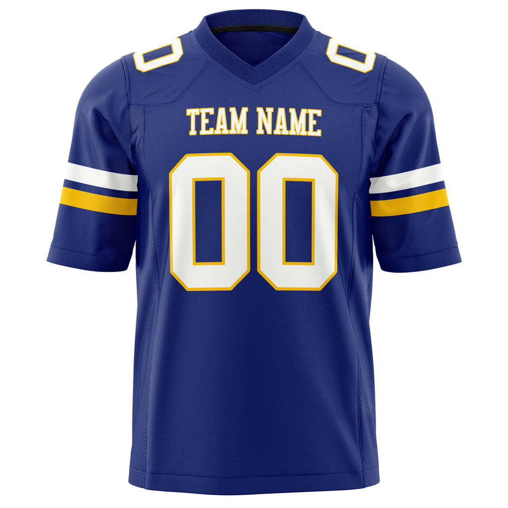 Custom Royal White Solid Colour Football Jersey