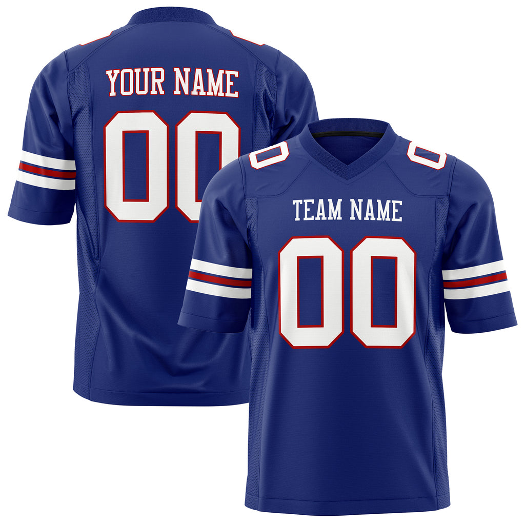 Custom Royal White Solid Colour Football Jersey FT01240725RO482