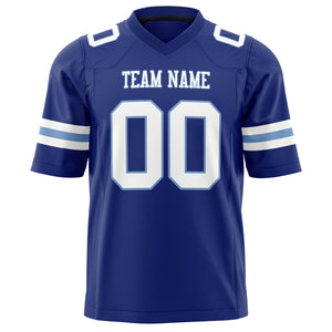 Custom Royal White Solid Colour Football Jersey