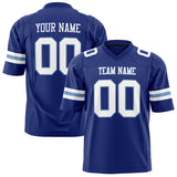 Custom Royal White Solid Colour Football Jersey