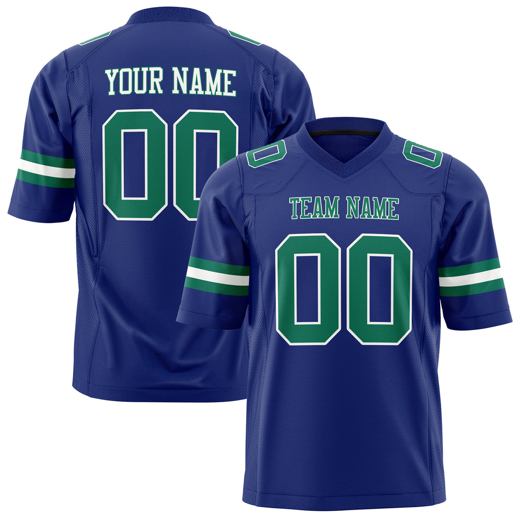 Custom Royal Kelly Green Solid Colour Football Jersey FT01240725RO486