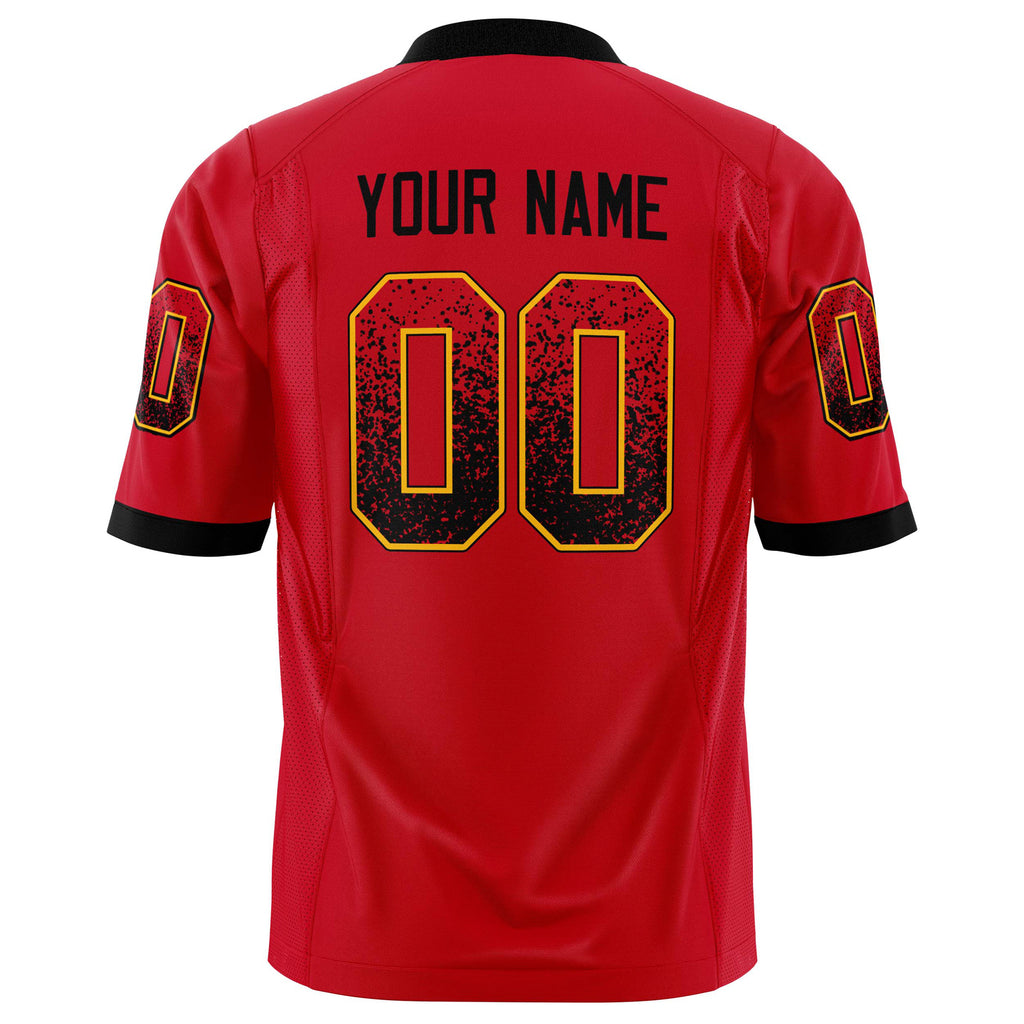 Custom Scarlet Black Solid Colour Football Jersey
