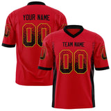 Custom Scarlet Black Solid Colour Football Jersey