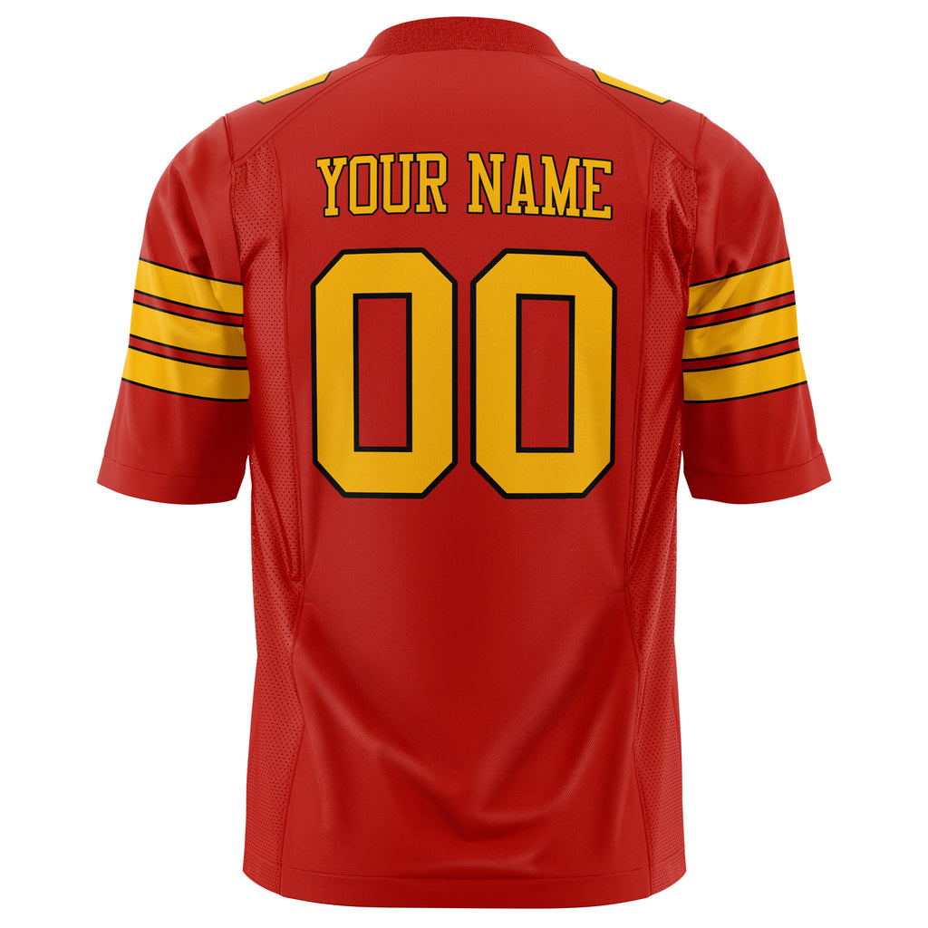 Custom Scarlet Gold Solid Colour Football Jersey