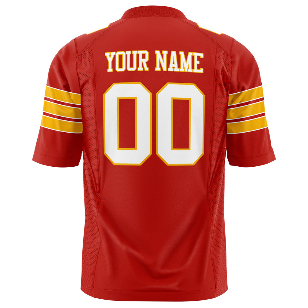 Custom Scarlet White Solid Colour Football Jersey