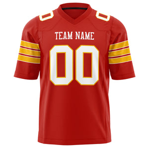 Custom Scarlet White Solid Colour Football Jersey